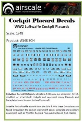 AirScale 48-SCH - WW2 Luftwaffe Cockpit Placards