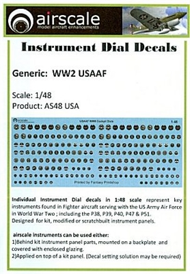 AirScale 48-USA - WWII USAAF Instrument Dial Decals