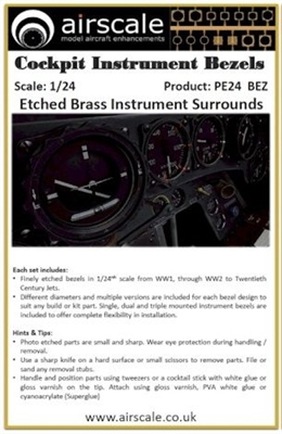 AirScale PE24-BEZ - Cockpit Instrument Bezels (Etched Brass Instrument Surrounds)