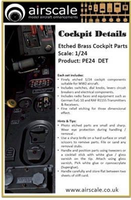 AirScale PE24-DET - Etched Brass Cockpit Parts