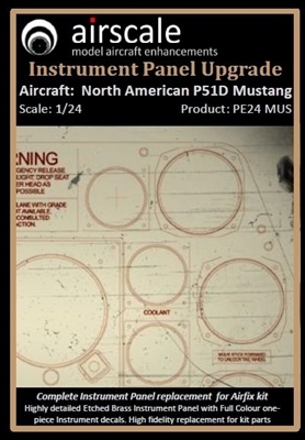 AirScale PE24-MUS - North American P51D Mustang Instrument Panel Upgrade (fits Airfix kit)