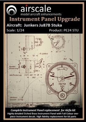 AirScale PE24-STU - Junkers Ju87B Stuka Instrument Panel Upgrade (fits Airfix kit)