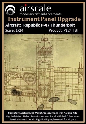 AirScale PE24-TBT - Republic P-47 Thunderbolt Instrument Panel Upgrade (fits Kinetic kit)