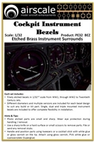 AirScale PE32-BEZ - Cockpit Instrument Bezels (Etched Brass Instrument Surrounds)