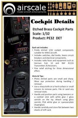 AirScale PE32-DET - Etched Brass Cockpit Parts