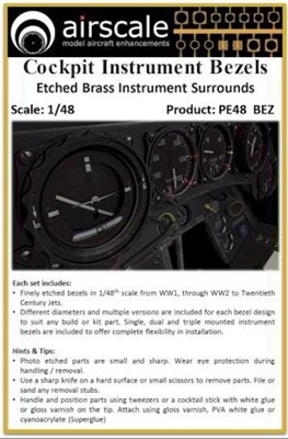 AirScale PE48-BEZ - Cockpit Instrument Bezels (Etched Brass Instrument Surrounds)