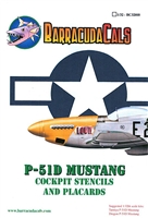 Barracuda BC-32010 - P-51D Mustang Cockpit Stencils and Placards