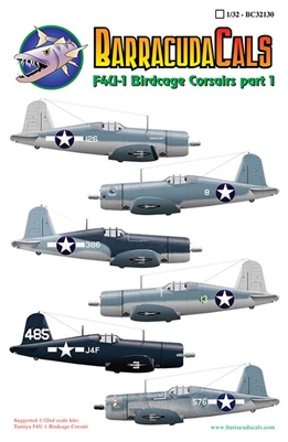 Barracuda BC-32130 - F4U-1 Birdcage Corsairs, Part 1