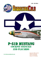 Barracuda BC-48361 - P-51D Cockpit Stencils and Placards