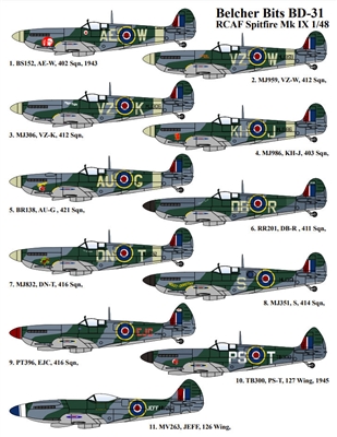 Belcher Bits BD31 - Canadian Spitfires Mk IX (1/48 scale)