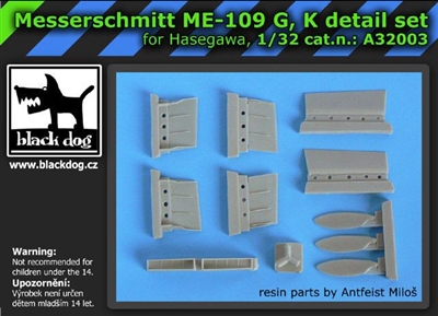 Black Dog A32003 - Messerschmitt Me-109 G, K Detail Set