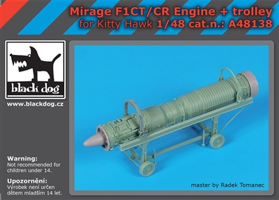 Black Dog A48138 - Mirage F1CT/CR Engine and Trolley