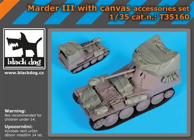 Black Dog T35160 - Marder III with Canvas Accessories Set