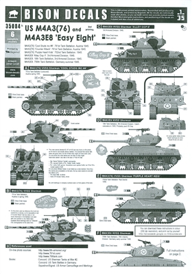 Bison Decals 35084 - US M4A3(76) and M4A3E8 "Easy Eight"