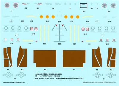 Caracal CDB48001 - FB-111A "Dark Vark" Stencils & RAM Intake Markings