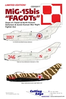 Cutting Edge CED32017 - MiG-15bis "FAGOTs", Sheet 1: Polish & North Korean Defectors & Soviet Korean War Night Fighter Ace
