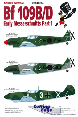 Cutting Edge CED48264 - Bf 109B/D Early Messerschmitts, Part 1