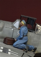 D-Day 35194 - WWII Luftwaffe Mechanic Kneeling on a Wing