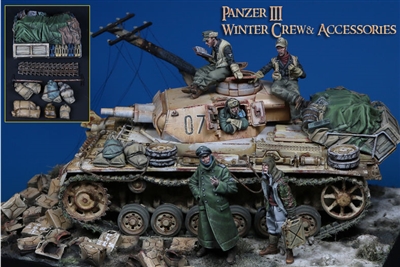 Darius Miniatures F35059 - Panzer III Winter Crew & Accessories