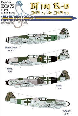 EagleCals EC#32-075 - Bf 109 K-4s (JG 27 & JG 53)