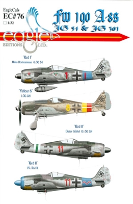 EagleCals EC#32-076 - Fw 190 A-8s (JG 54 & JG 301)