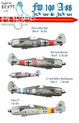 EagleCals EC#32-077 - Fw 190 A-8s (JG 300 & JG 301)