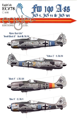 EagleCals EC#32-078 - Fw 190 A-8s (JG 5, JG 54 & JG 301)