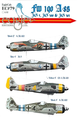 EagleCals EC#32-079 - Fw 190 A-8s (JG 5, JG 300 & JG 301)