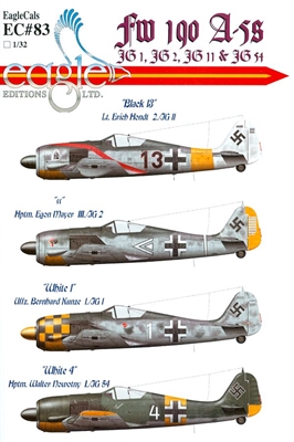 EagleCals EC#32-083 - Fw 190 A-5s (JG 1, JG 2, JG 11 & JG 54)
