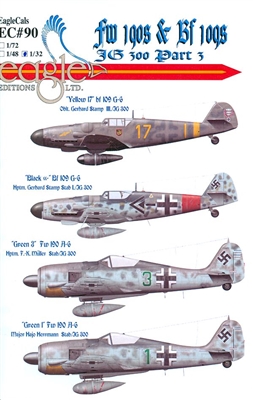 EagleCals EC#32-090 - Fw 190s and Bf 109s, JG 300, Part 3