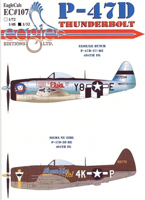 EagleCals EC#32-107 - P-47D Thunderbolt (Elsie/Lil Butch...)