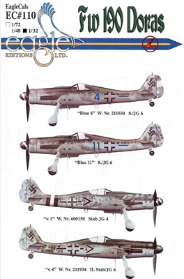 EagleCals EC#32-110 - Fw 190 Doras (Blue 4...)