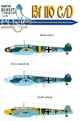 EagleCals EC#32-117 - Bf 110 C/D