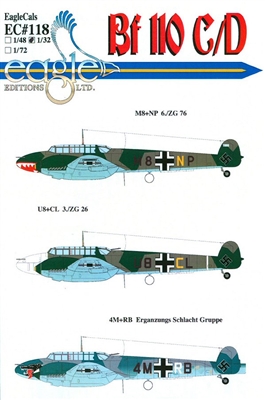 EagleCals EC#32-118 - Bf 110 C/D
