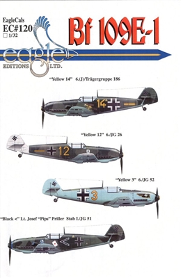 EagleCals EC#32-120 - Bf 109E-1 (Yellow 14...)