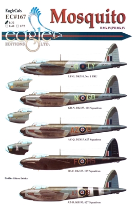 EagleCals EC#32-167 - Mosquito B.Mk. IV / PR.Mk. IV