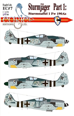EagleCals EC#48-007 - Sturmjager Part 1:  Sturmstaffel 1 Fw 190A's
