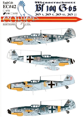 EagleCals EC#48-042 - Messerschmitt Bf 109 G-6s (JG 3, JG 5, JG 52, JG 77)