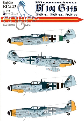 EagleCals EC#48-043 - Messerschmitt Bf 109 G-14s (JG 4, JG 52, JG 77)