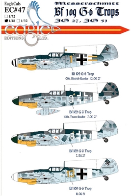 EagleCals EC#48-047 - Messerschmitt Bf 109 G-6 Trops (JG 27, JG 51)