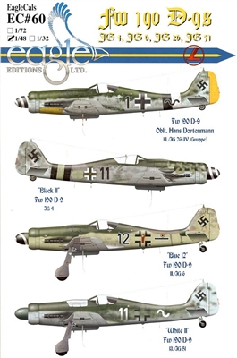 EagleCals EC#48-060 - Fw 190 D-9s (JG 4, JG 6, JG 26, JG 51)