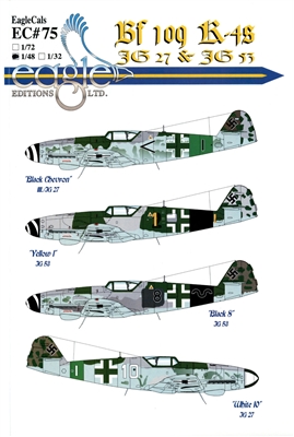 EagleCals EC#48-075 - Bf 109 K-4s (JG 27 & JG 53)