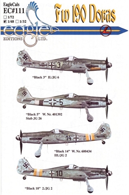 EagleCals EC#48-111 - Fw 190 Doras (Black 3...)
