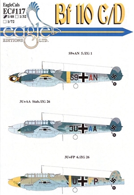EagleCals EC#48-117 - Bf 110 C/D
