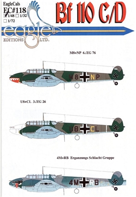 EagleCals EC#48-118 - Bf 110 C/D