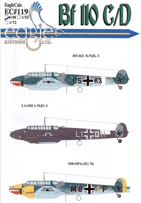 EagleCals EC#48-119 - Bf 110 C/D