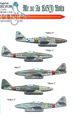 EagleCals EC#48-138 - Me 262 As KG(J) Units