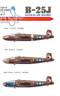 EagleCals EC#48-145 - B-25J (345th BG Air Apaches)