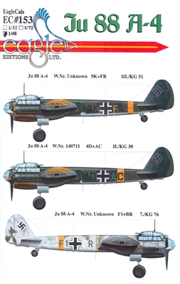 EagleCals EC#48-153 - Ju 88 A-4