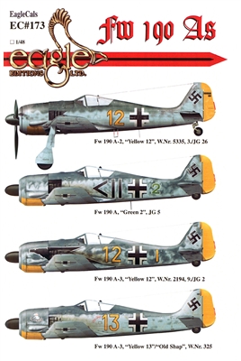 EagleCals EC#48-173 - Fw 190 As